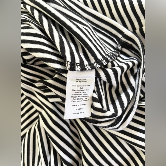 TALBOTS Black and White Striped Sleeveless Dress Size Small Petite - Picture 5 of 7
